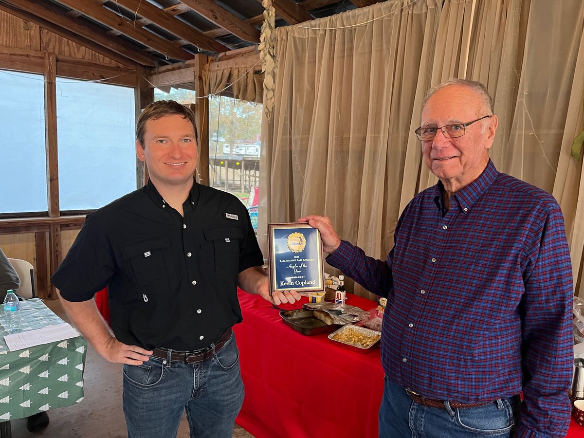 Kevin Copland receiving his 2024 Angler of the Year award